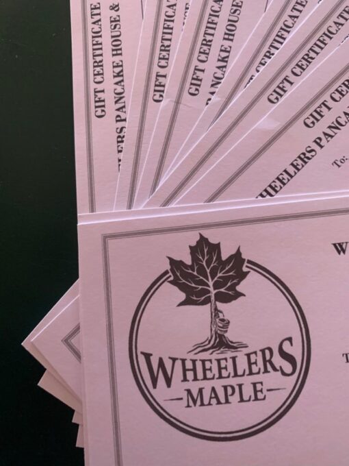 Wheelers Maple Gift Certificate